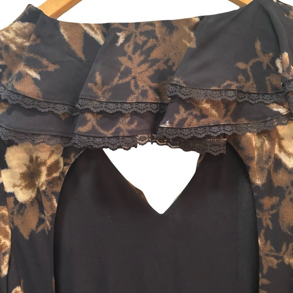 🐦‍⬛Reformation Eva Backless Dropwaist Floral & Lace Midi Dress, Size 6 - Picture 10 of 12